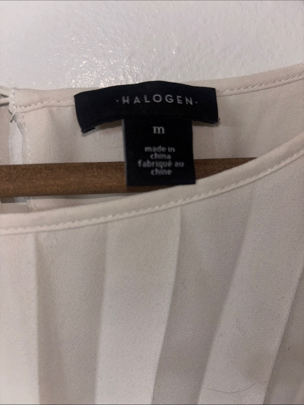 Halogen Chiffon Pleated Short Sleeve Maxi Dress Cream Ivory Long Length Medium - Picture 6 of 9